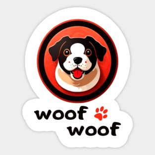 Woof-woof Cute Dog Sticker